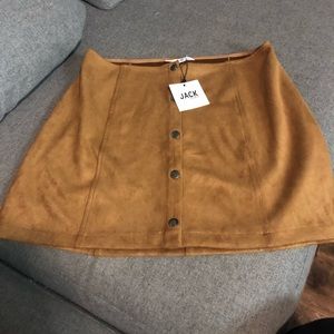 Camel button down skirt